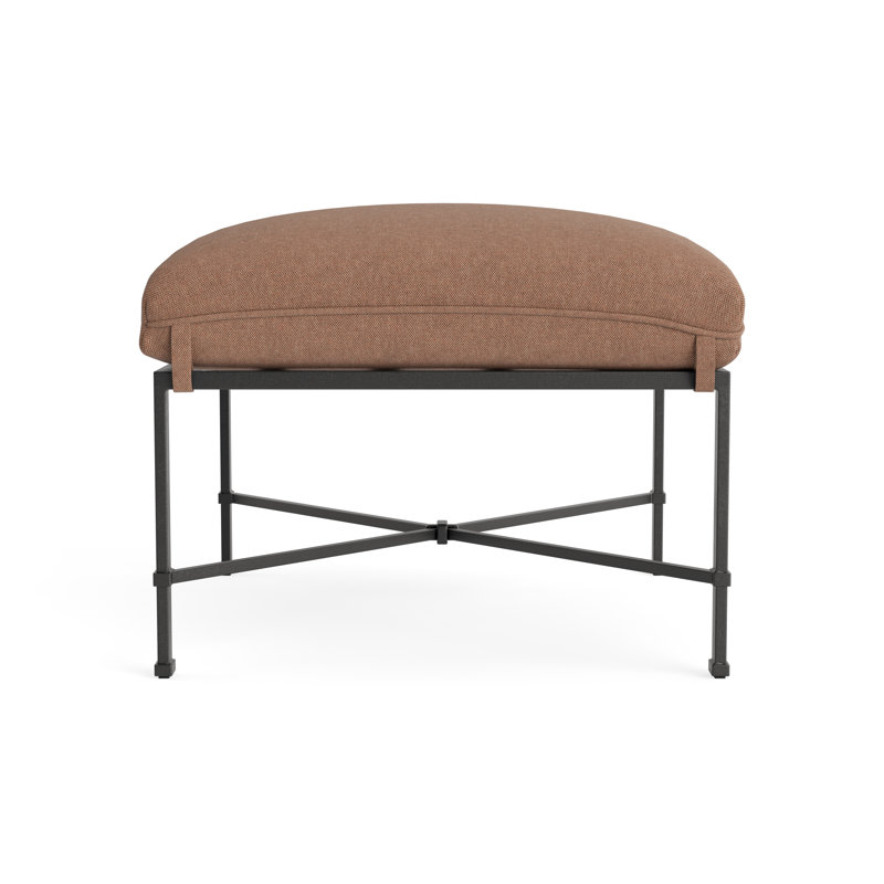 Venetian Outdoor Ottoman, Textured Pewter, Fushion Clay