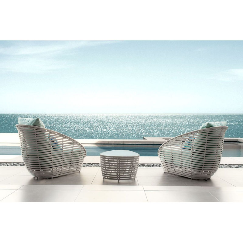 Oasis Outdoor Lounge Chair, Whitewash, Pale Blue/Canvas Dolce Oasis