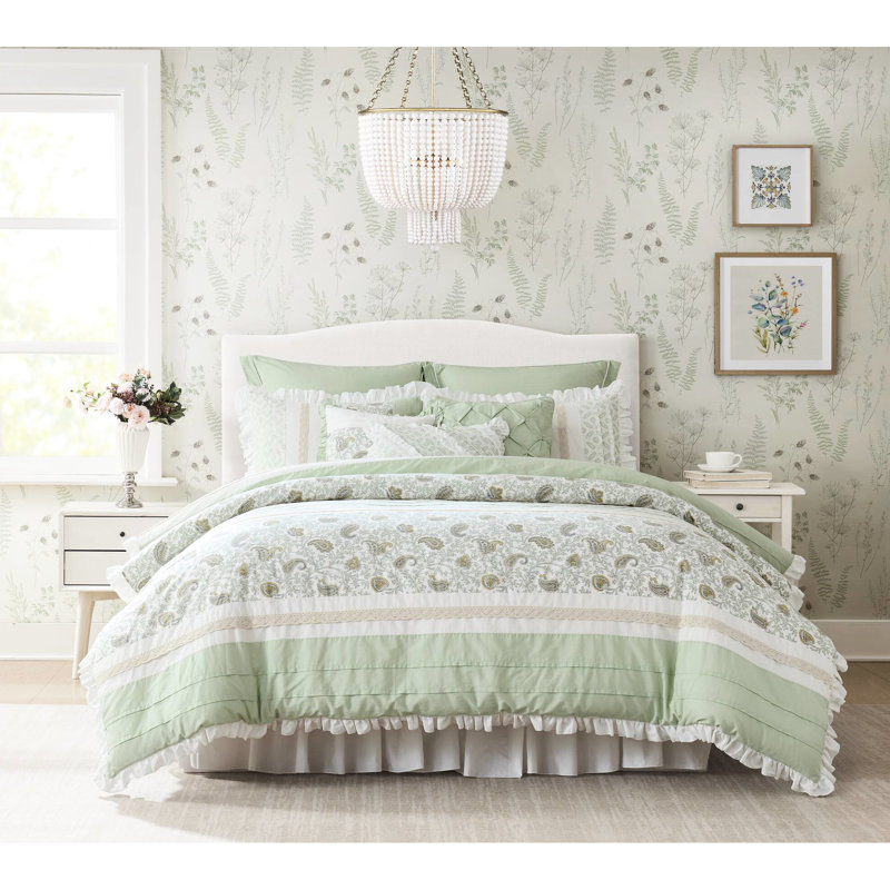 Édredon en coton pour grand lit, avec ornement floral, grand lit
