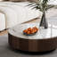Table basse ronde en faux marbre