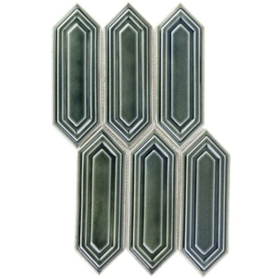 Nabi Hexagon Deep Emerald Picket Tile