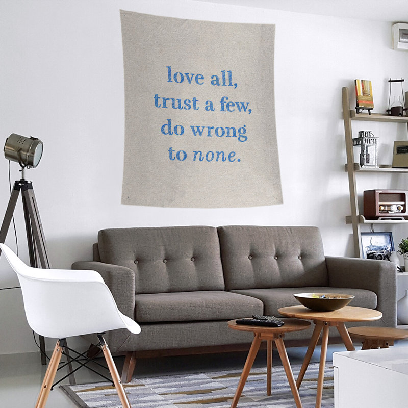 Tapisserie de polyester, pas de citation erronée, Blanc / bleu, H 27,5 po x l 37,5 po