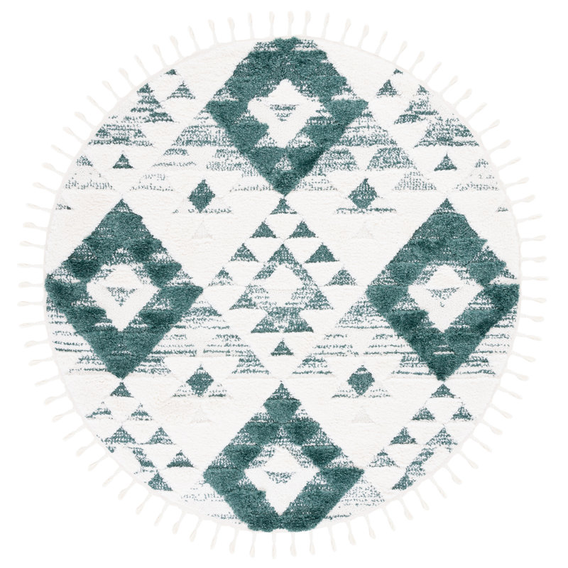 Tapis à poils longs Imraan, Rond 3 pi