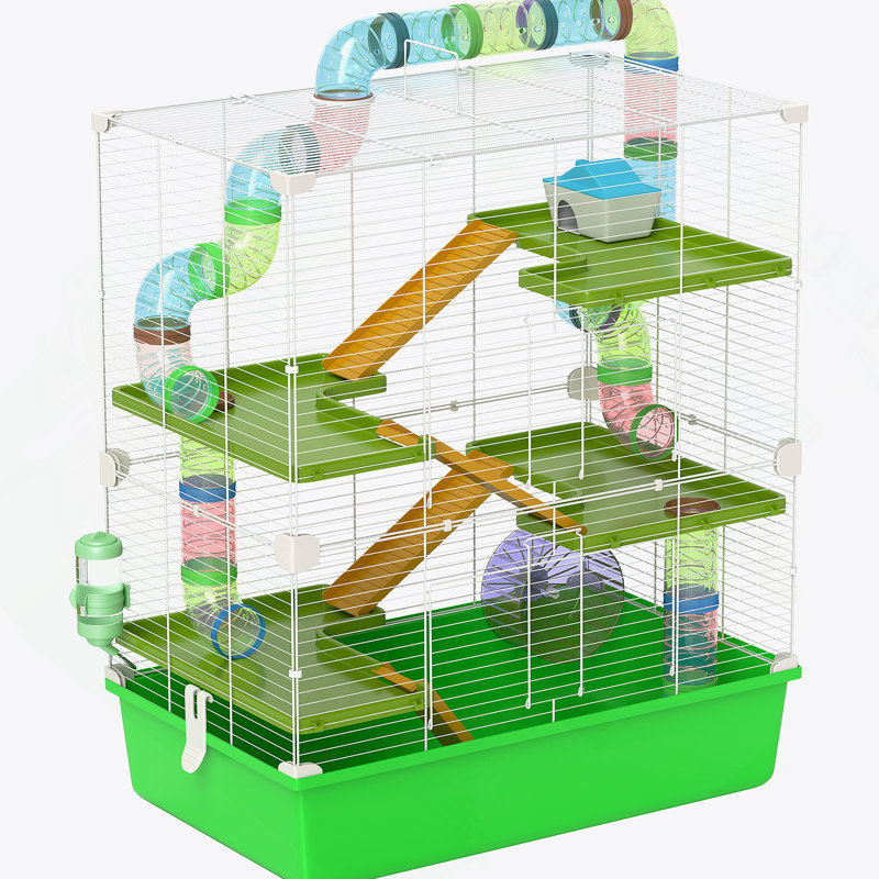 Versatile Hamster Cage With Multiple Play Features And Portable Design