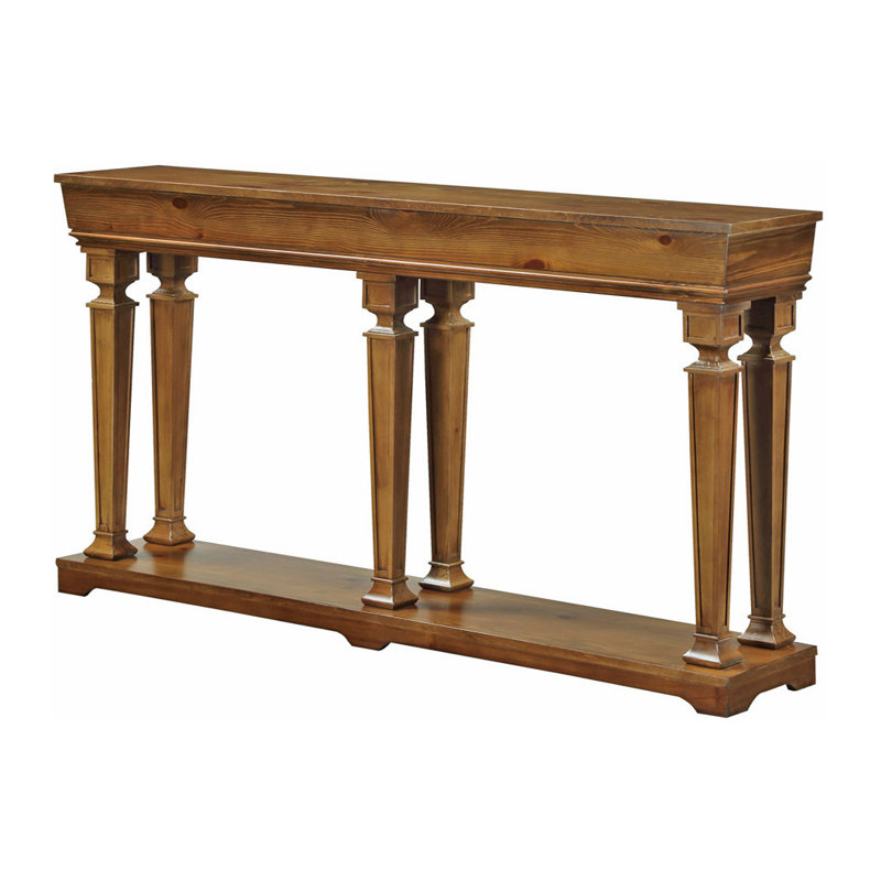 Console Table, Oak, 35.5" H x 59.6" W x 12.4" D