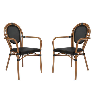 Indoor/Outdoor Commercial Thonet Bistro Stacking Chair with Arms