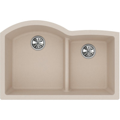 Évier de cuisine encastrable à double cuve 33 po x 22 po x 10 po Quartz Classic