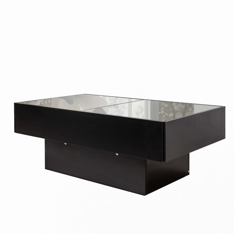 Table basse avec plateau coulissant, Noir