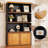 70'' Bookshelf  Bookcase With Storage Cabinet Book Shelf With Doors