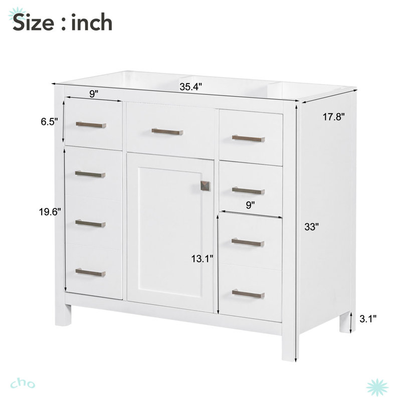 Meuble-lavabo blanc 36 po (lavabo non inclus)