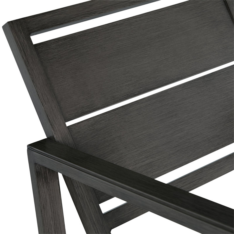 Avondale Wrought Aluminum Outdoor Rocker Chair by Summer Classics, Welt + Dream Fill, Perigold Mixi Linen, Slate Gray