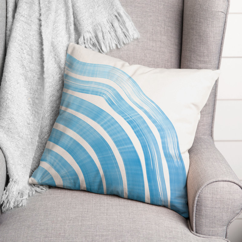  Coussin décoratif intérieur / extérieur No Motif, Bleu, 18 po x 18 po