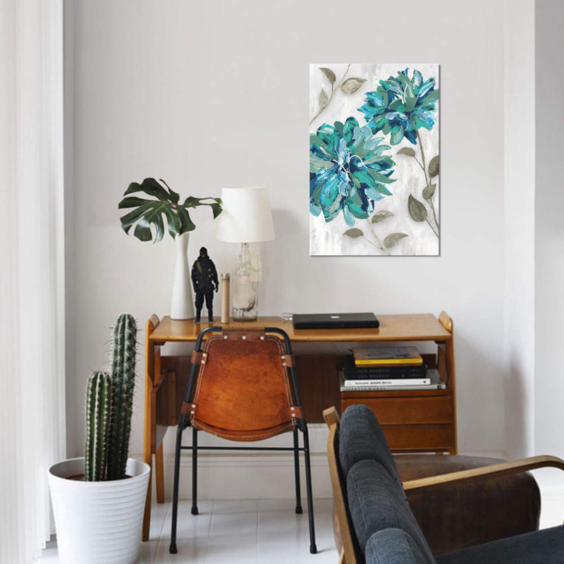 « fleuris ii », reproduction d’impression sur toile, H 40 po x l 26 po x P 1,5 po, Pas de tapis, Toile tendue