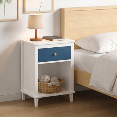 Table de chevet 26,77 po H avec tiroir en bois et tablette pour enfants, adultes