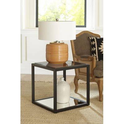 Vibaldy Glass Top End Table