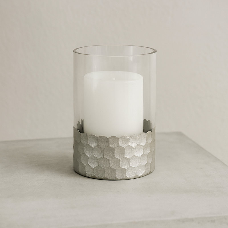 Bougie ouragan en verre