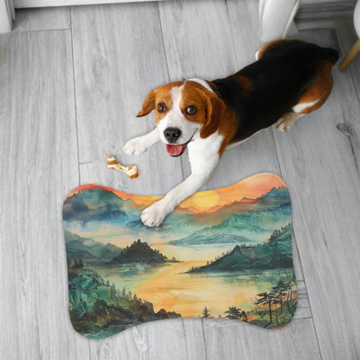 Motif de peinture chinoise - Tapis d'alimentation en os 1 pièce