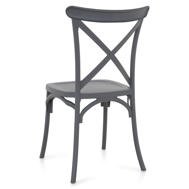 Strawn 42cm H Cross Back Side Chair, Anthracite