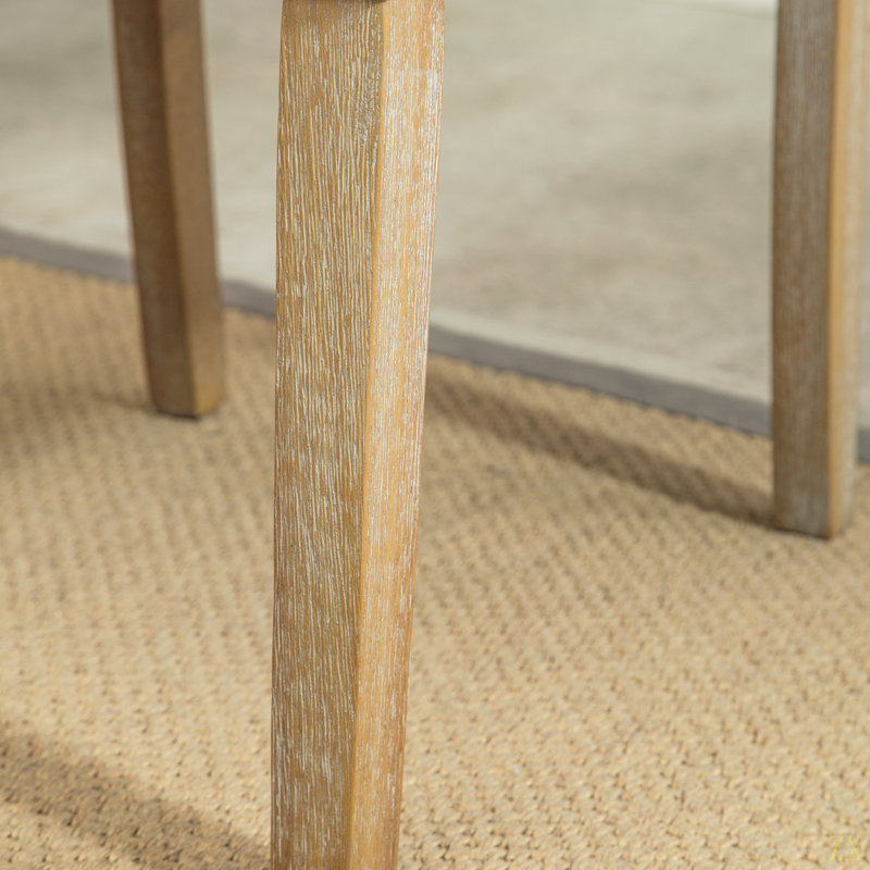 Ensemble de salle à manger 5 pièces à pieds tournés avec 4 chaises capitonnées, Beige