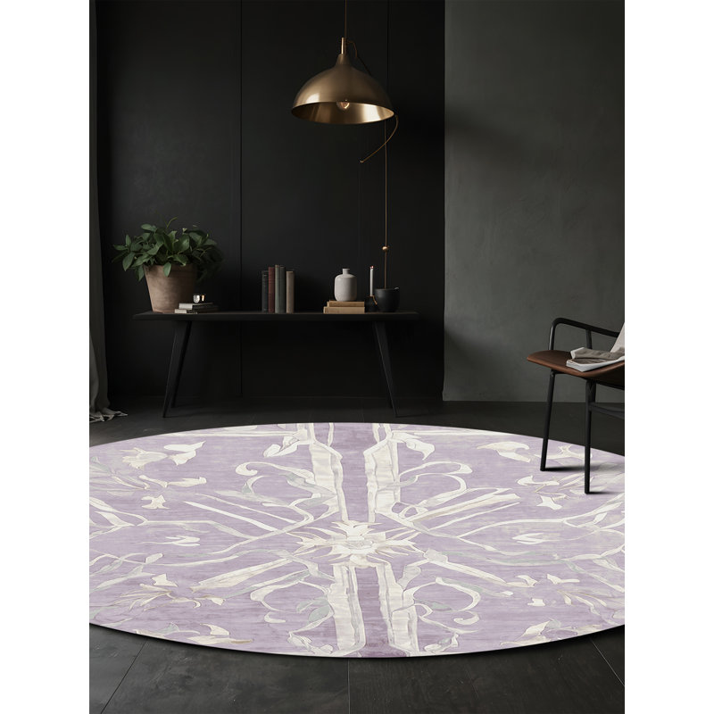 Machine Washable Beige Area Rug, Round 3'