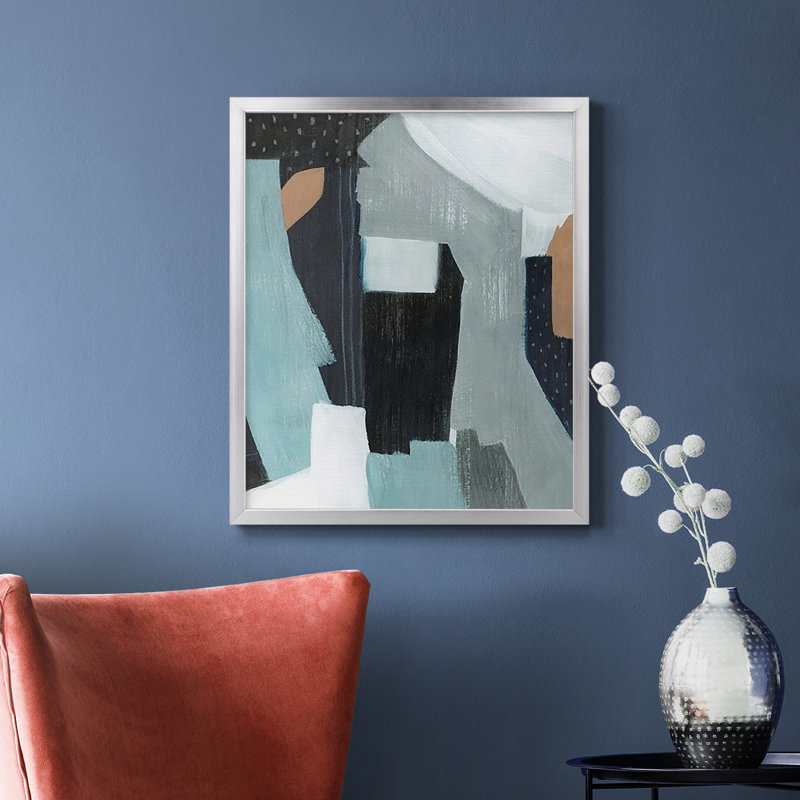 Toile encadrée de qualité supérieure Tangerine Lagoon I - prête à être accrochée, H 24 po x l 20 po, Argent