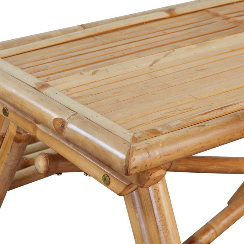 Rectangular Bamboo Outdoor Picnic Table , 115cm cm W 115cm cm D