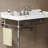 36" Bathroom Console Sink, Wall-Mounted White Ceramic Vanity Basin With 3 Pre-Drilled Faucet Holes, Freestanding Stainless Steel Support Legs With Towel Bar, No Faucet & Sink Cover, Chrome Color-448735721