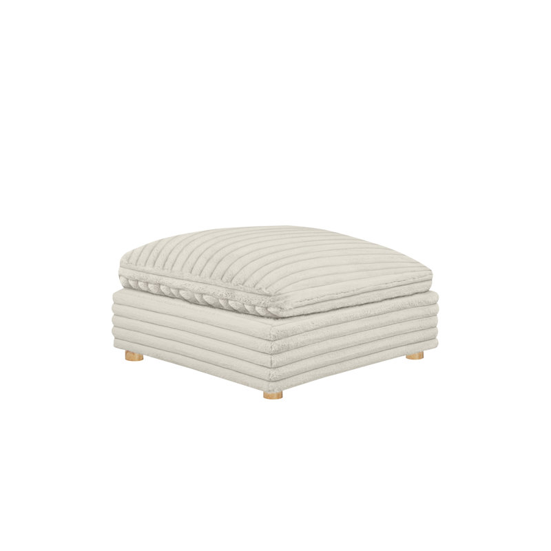 Repose-pieds modulaire en velours côtelé, Beige