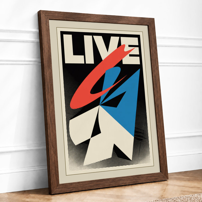 Live Energy Typography - Framed Print, Walnut, A4 - 29.7 x 21.0 cm
