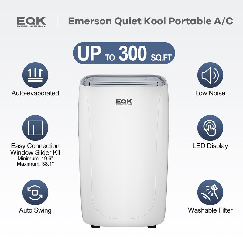 Emerson Quiet Kool 8000 BTU White Portable Air Conditioner with Remote