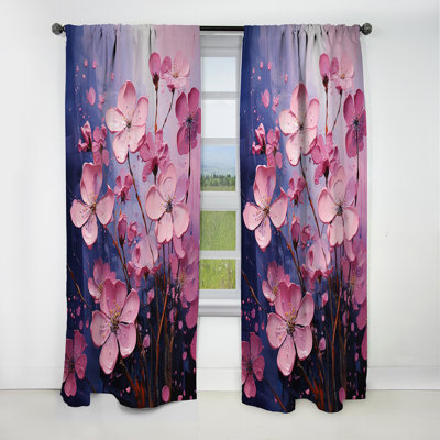 Bluebelle - Rideau Violets - Rideau floral occultant en velours - 1 panneau