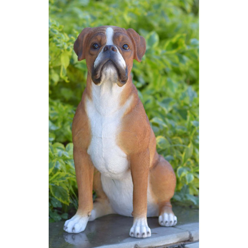 Sitting Boxer Dog Statue