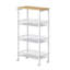 Chariot roulant mince, chariot de rangement à 4 niveaux, chariot étroit avec poignée, profondeur de 8,7 pouces, cadre en métal, pour la cuisine, la salle à manger, le salon, le bureau personnel, chêne beige et blanc ULRC033W09-137339908-137921333