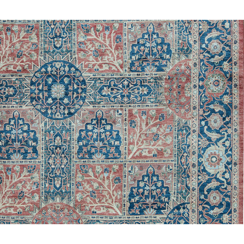 Tapis noir de haute qualité noué à la main