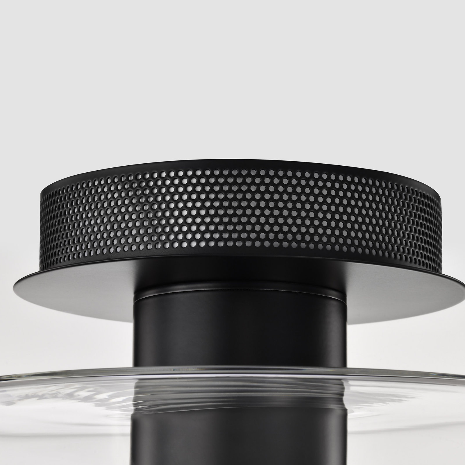 Hales 17" Single Light Semi Flush Mount, Matte Black