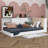 Twin Size Daybed Bed With Storage Bookcase And Upholstered Storage Headboard, Floor Bed With Charging Station-1585609898