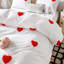 Ensemble de housse de couette brodée en cœur avec taies d'oreiller (sans rembourrage), ensemble de literie en microfibre douce, édredon blanc, fête des mères-105278654