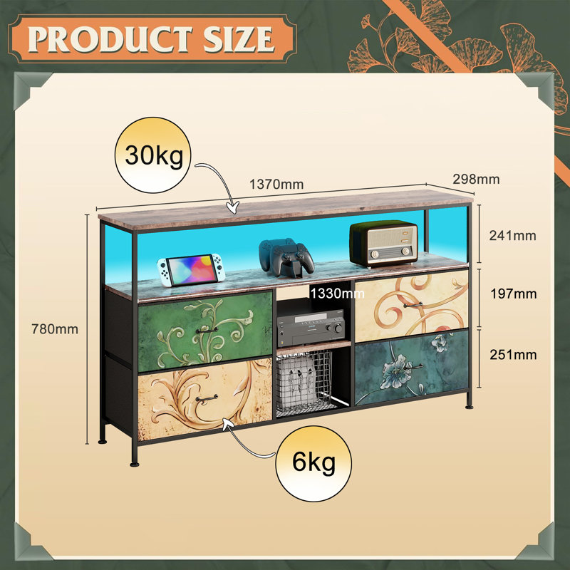 Antjedine Unfinished TV Stand, 137cm, Green