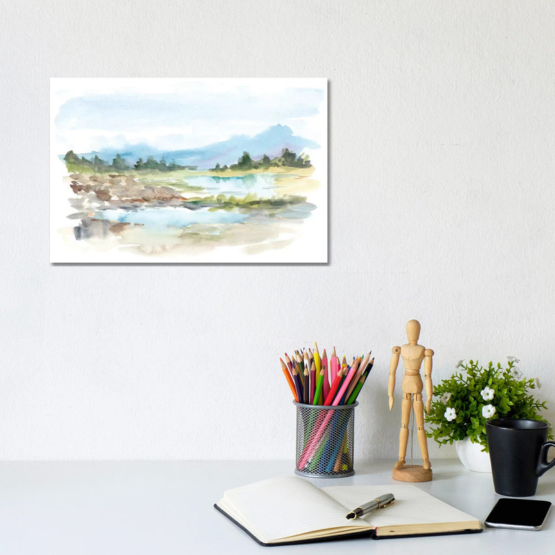 Reproduction d’art « Mountain Watercolor IV » par Ethan Harper, Toile tendue, H 8 po x l 12 po x P 0,75 po, Pas de tapis