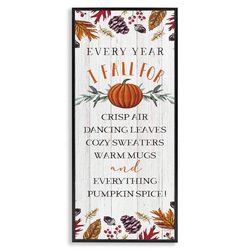 «Every Year Favorite Fall Things», estampe numérique, conception par Elizabeth Tyndall, H 24 po x l 10 po