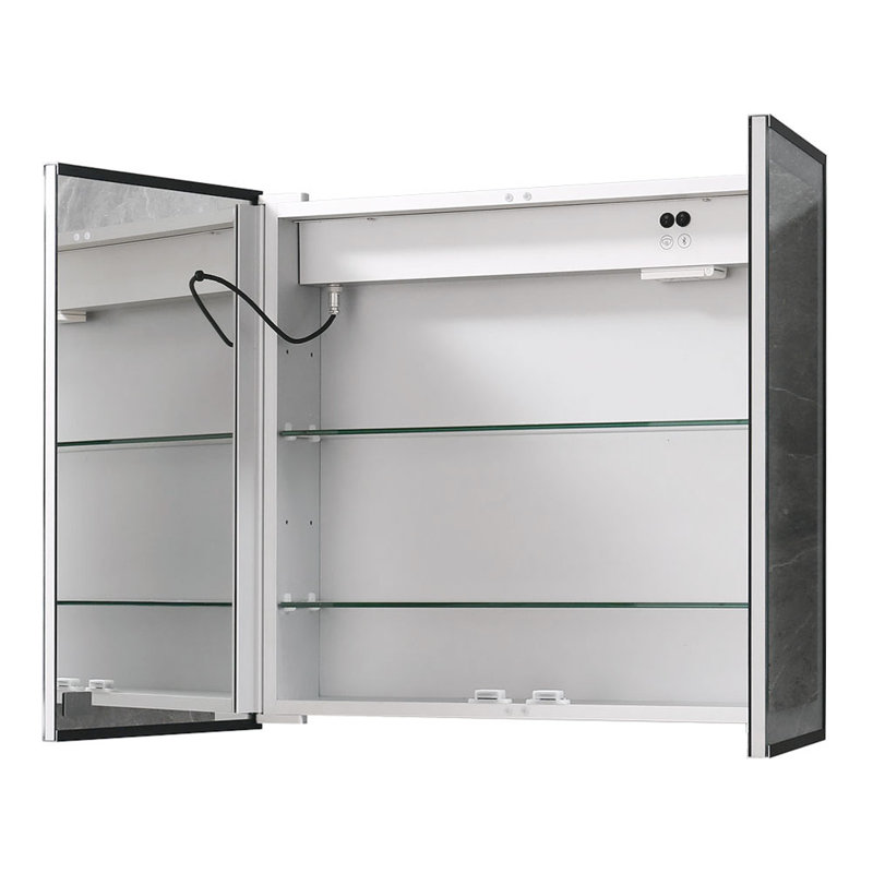 Cabrillo Surface Framed Mirrored Bathroom Cabinets with Mirror and 3 Adjustable Shelves