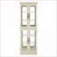 Armoire vitrée éclairée avec cadre en bois blanc antique, tablettes réglables, ampoule incluse | Shabby Chic | Salon-2066337376