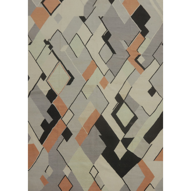 Tapis oriental à motif géométrique Kilim All-Over 8 x 10