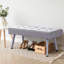 Dining Table and 2 Chairs And Bench Oak Effect Wood Table 1 Grey Velvet Chairs Dining Room-601120406-601120407