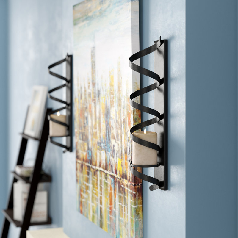 Losoya Swirling Metal Candle Wall Sconce 