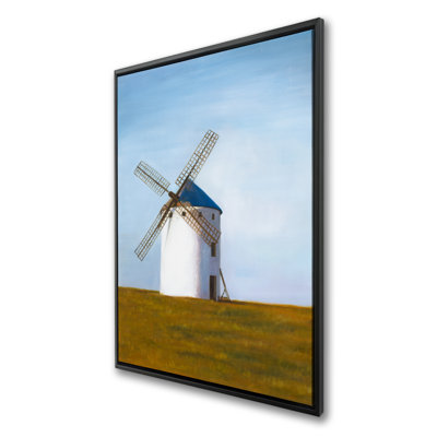 Big Windmill - White Framed Canvas for Living Room Decor