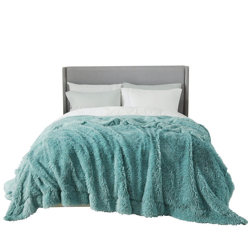 Couvertures en fausse fourrure Cozy Winter Collection, Brun, L 108 po x L 90 po