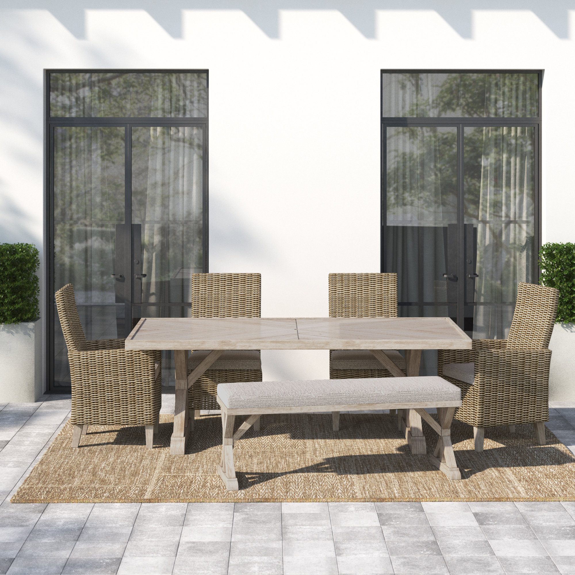 Beachcrest Home Danny 8 Person Rectangular Outdoor Dining Set with