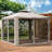 Patio Gazebo, Outdoor Canopy Shelter With 2-Tier Roof And Netting, Steel Frame For Garden, Lawn Backyard, And Deck Taupe