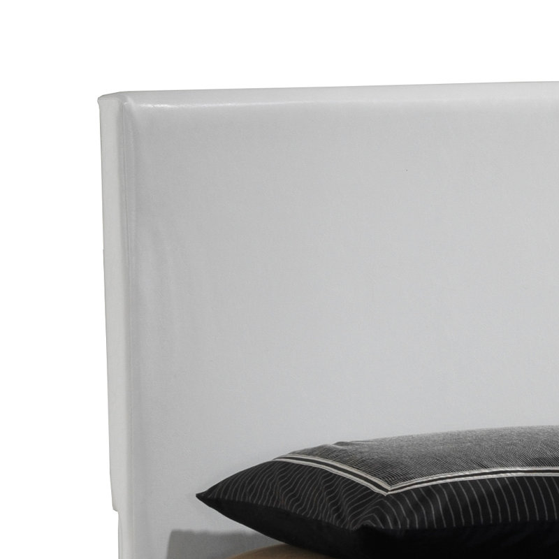 Upholstered Low Profile Standard Bed, King, White